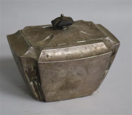 An Edwardian silver tea caddy by William Hutton & Sons, London, 1904,